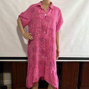 New collection pink hi-low dress